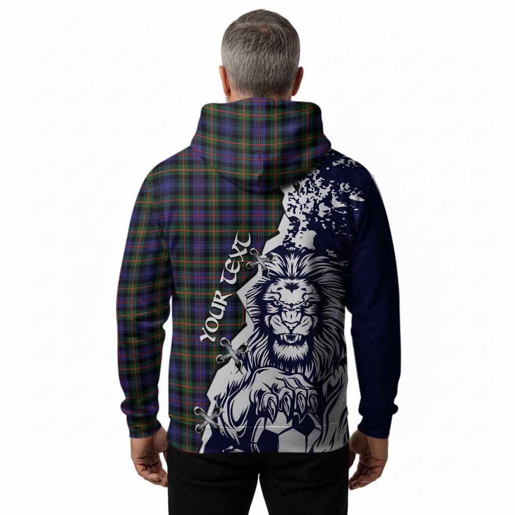 Fleming Tartan Scottish Hoodie Angry Lion With Soccer Ball Style