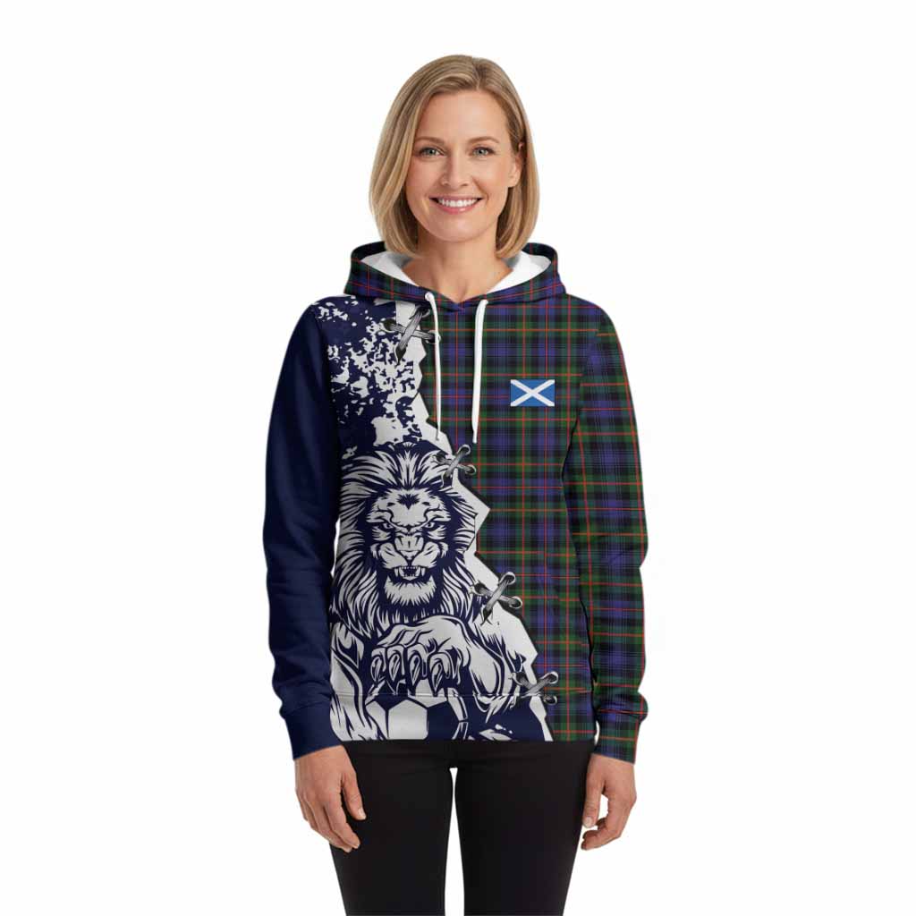 Fleming Tartan Scottish Hoodie Angry Lion With Soccer Ball Style