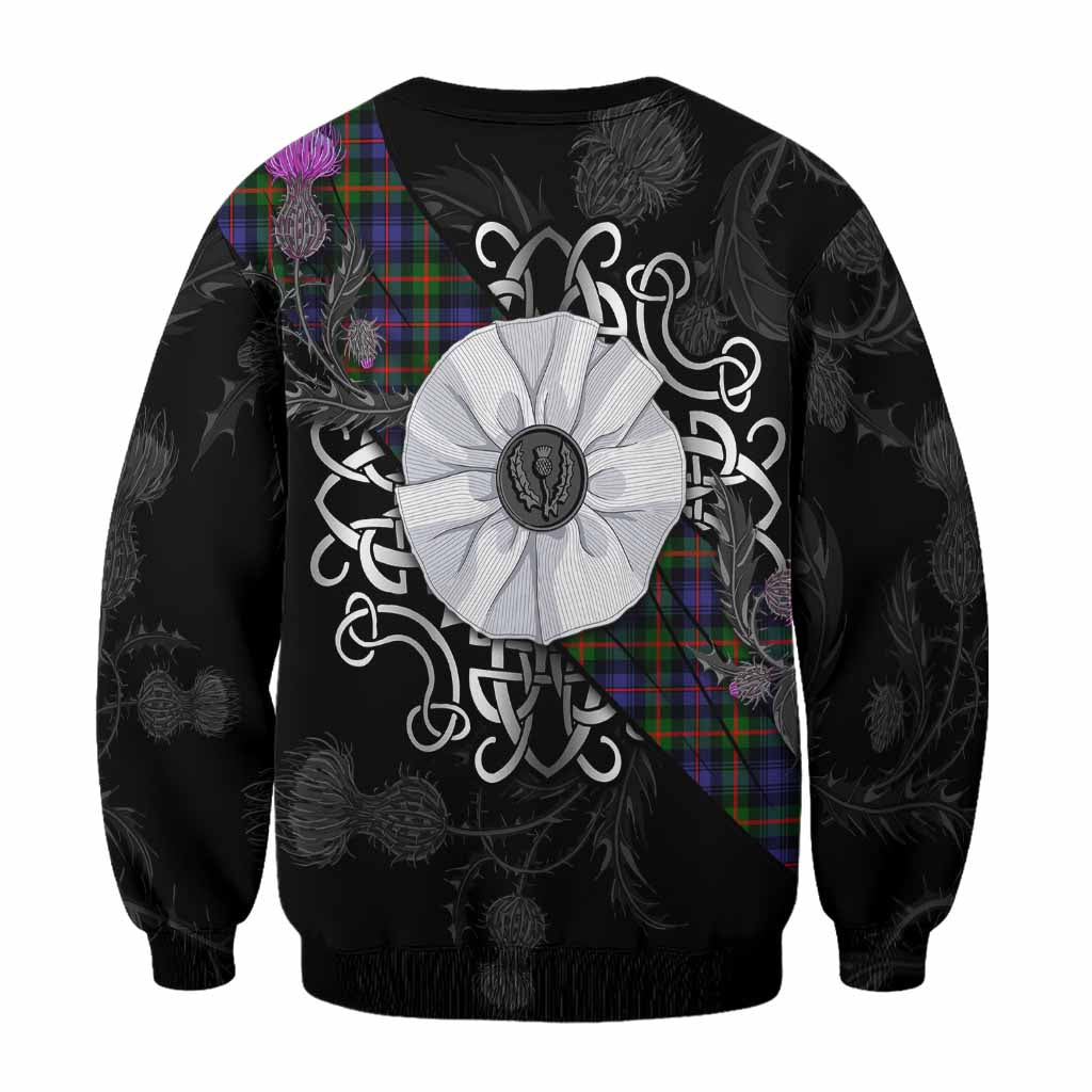 Fleming Tartan Sweatshirt Jacobite White Rose - Tartan Vibes Clothing