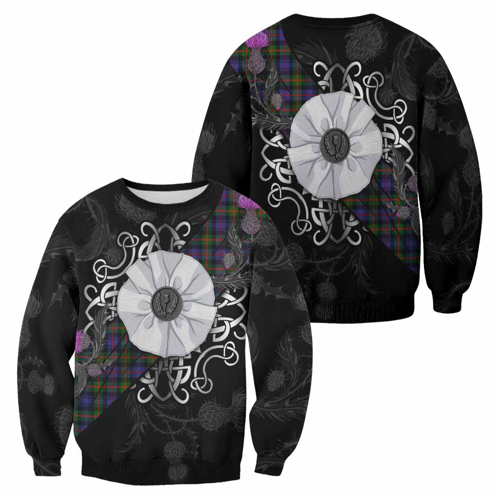 Fleming Tartan Sweatshirt Jacobite White Rose - Tartan Vibes Clothing