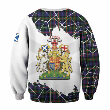 Fleming Tartan Sweatshirt with Family Crest and Lion Rampant Grunge Style