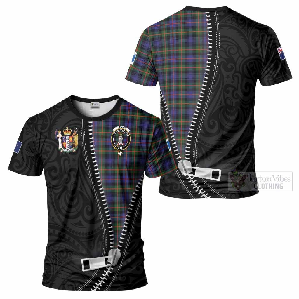 Fleming Tartan T-Shirt New Zealand Pattern Unique Zipper Stylized