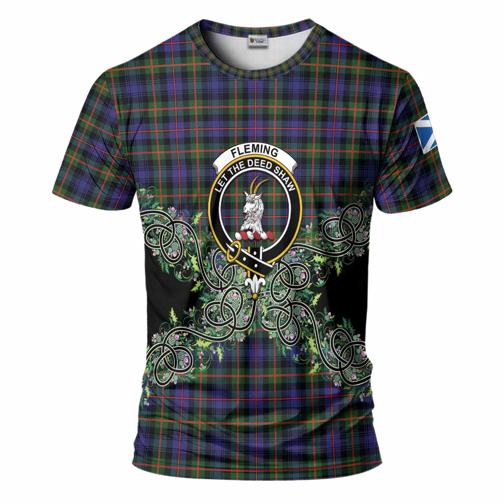 Fleming Tartan T-Shirt Thistle Scottish Spirit