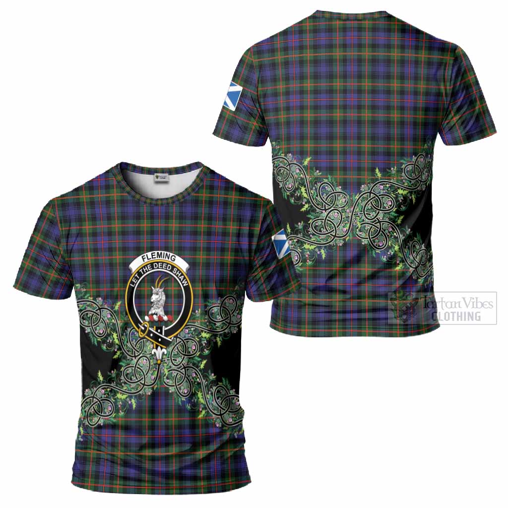 Fleming Tartan T-Shirt Thistle Scottish Spirit