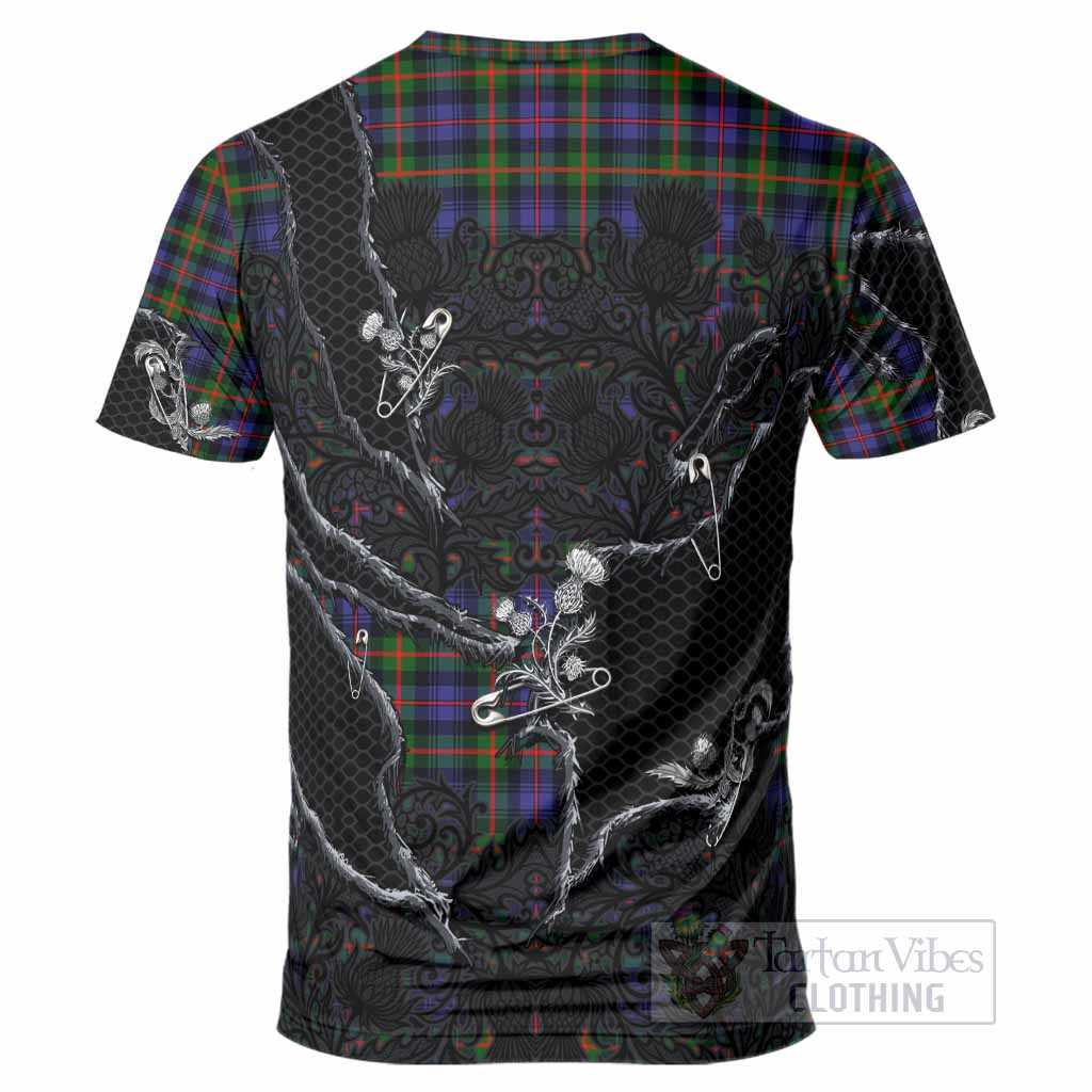 Fleming Tartan Thistle Dark Gothic T-Shirt - Tartan Vibes Clothing