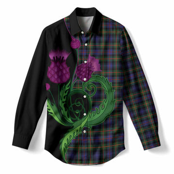 Fleming Tartan Women Casual Shirt Traditional Scottish Thistle