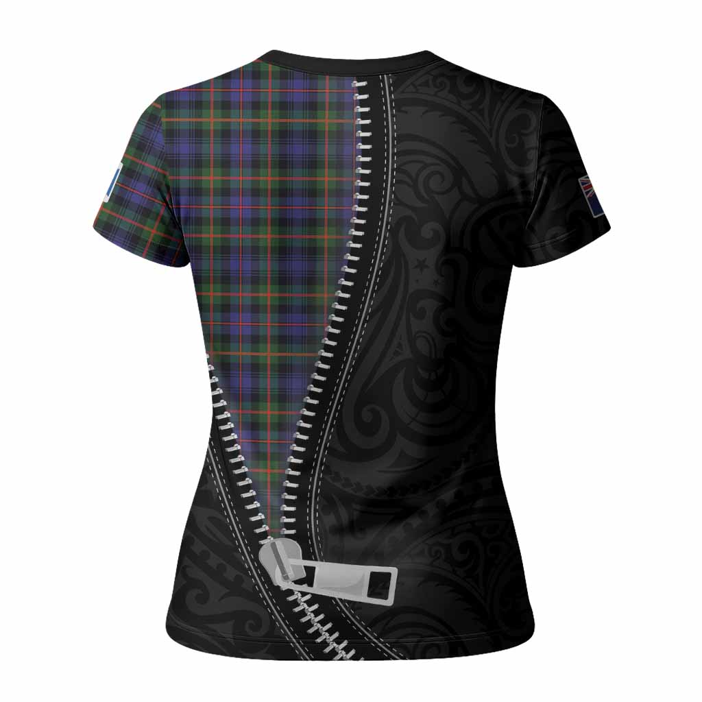 Fleming Tartan Women T shirt New Zealand Pattern Unique Zipper Stylized