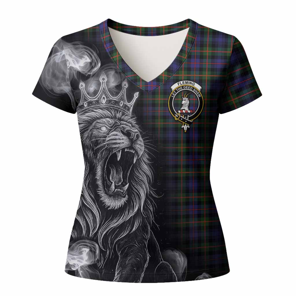 Fleming Tartan Women T shirt Roaring Lion Heritage