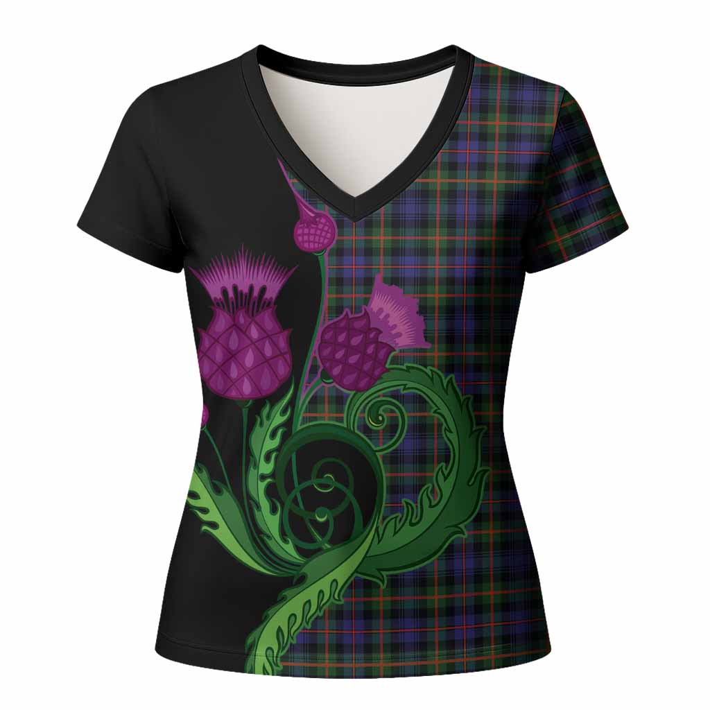 Fleming Tartan Women T shirt Traditional Scottish Thistle
