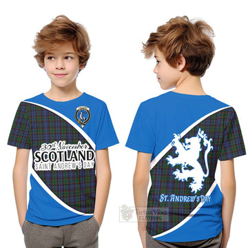 Tartan Vibes Clothing Fletcher Family Crest Tartan Kid T-Shirt Celebrate Saint Andrew's Day in Style