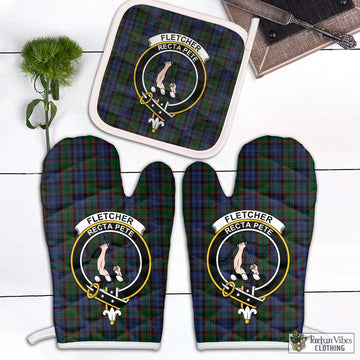 Fletcher Tartan Combo Oven Mitt & Pot-Holder with Family Crest Combo 1 Oven Mitt & 1 Pot-Holder White - Tartan Vibes Clothing