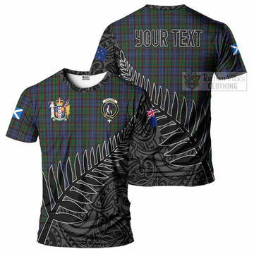 Fletcher Crest Tartan T-Shirt with New Zealand Silver Fern Half Style Kid's Shirt - Tartan Vibes Clothing