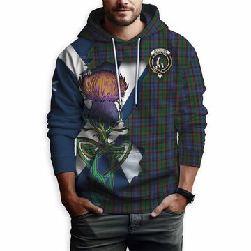Tartan Vibes Clothing Fletcher Tartan Family Crest Hoodie Scottish Thistle Celtic Inspired