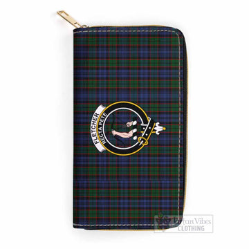 Fletcher Tartan Women's Leather Wallet with Family Crest