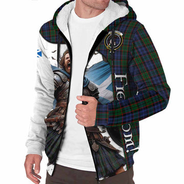 Fletcher Crest Tartan Sherpa Hoodie Inspired by the Freedom of Scottish Warrior