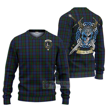 Fletcher Tartan Ugly Sweater with Family Crest Celtic Skull Style