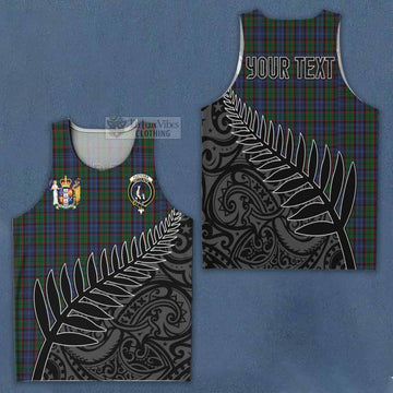 Tartan Vibes Clothing Fletcher Crest Tartan Men's Tank Top with New Zealand Silver Fern Half Style