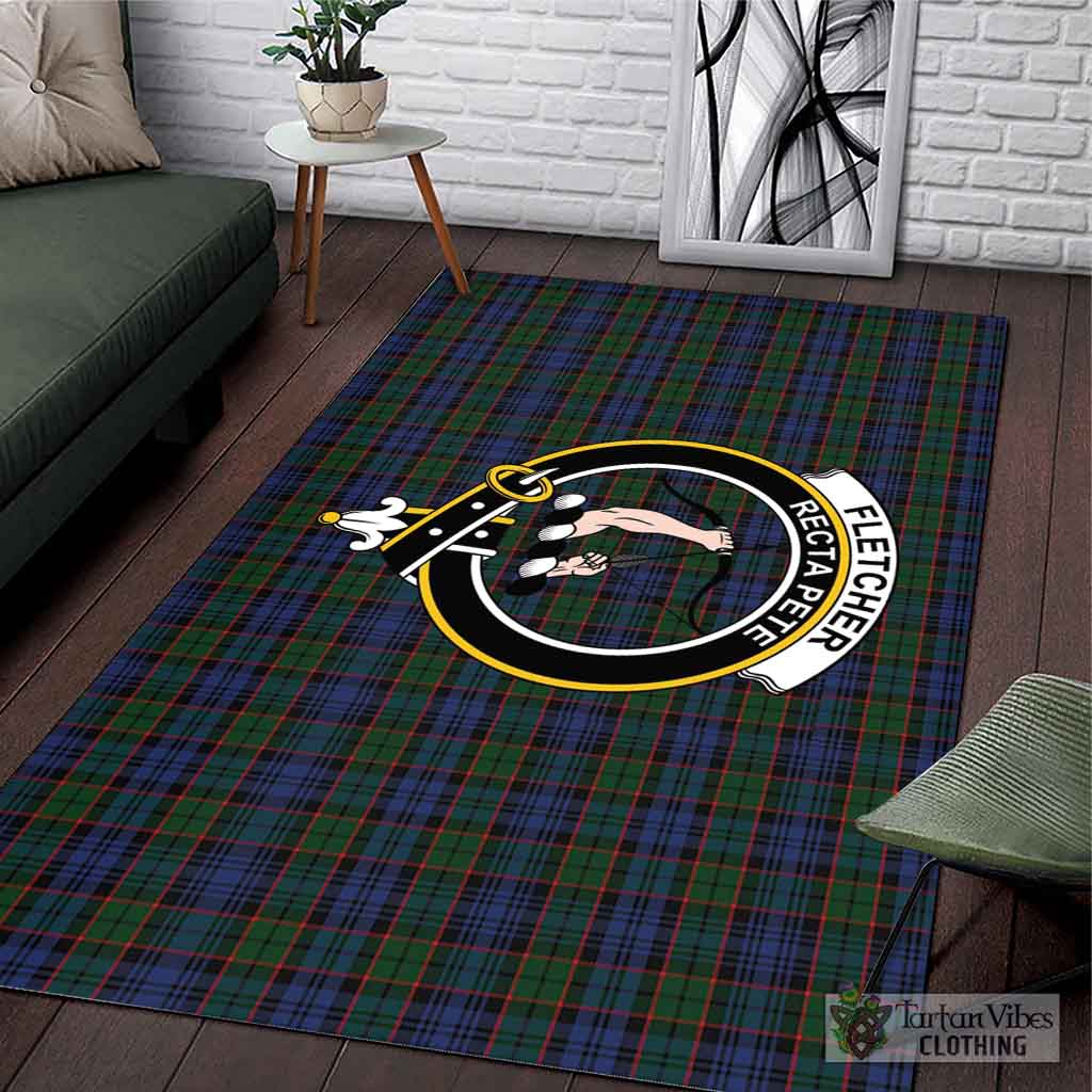 Tartan Vibes Clothing Fletcher Tartan Area Rug with Family Crest
