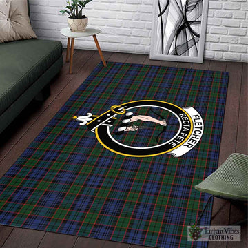 Tartan Vibes Clothing Fletcher Tartan Area Rug with Family Crest