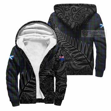Fletcher Crest Tartan Sherpa Hoodie with New Zealand Silver Fern Half Style