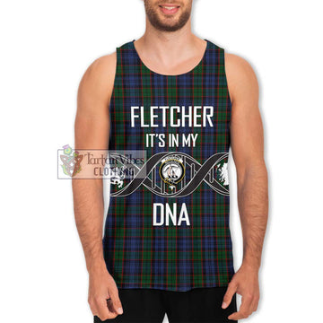 Fletcher Tartan Men's Tank Top with Family Crest DNA In Me Style Men - Tartanvibesclothing Shop