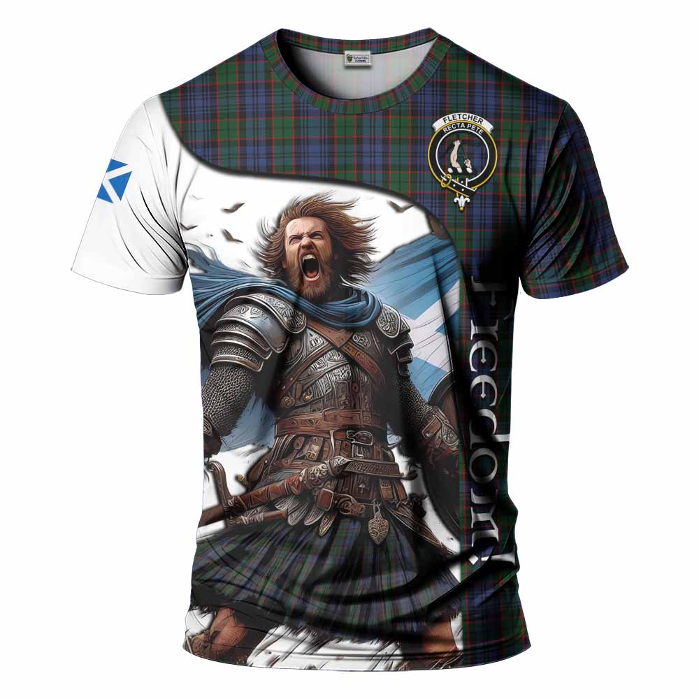 Fletcher Crest Tartan T-Shirt Inspired by the Freedom of Scottish Warrior