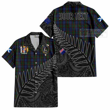 Fletcher Crest Tartan Hawaiian Shirt with New Zealand Silver Fern Half Style