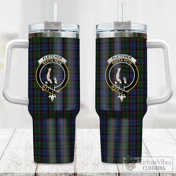 Tartan Vibes Clothing Fletcher Tartan and Family Crest Tumbler with Handle