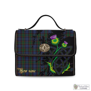 Fletcher Tartan Waterproof Canvas Bag with Scotland Map and Thistle Celtic Accents