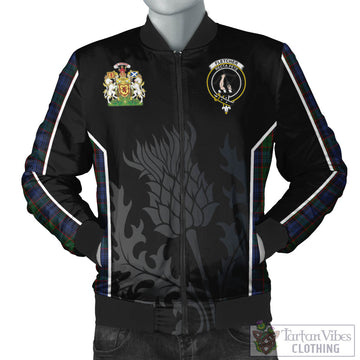 Fletcher Tartan Bomber Jacket with Family Crest and Scottish Thistle Vibes Sport Style