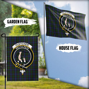 Fletcher Tartan Flag with Family Crest