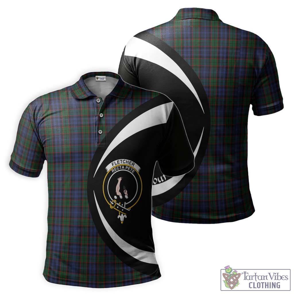 Fletcher Tartan Men's Polo Shirt with Family Crest Circle Style Kid - Tartan Vibes Clothing