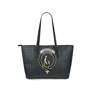 Fletcher Tartan Leather Tote Bag with Family Crest