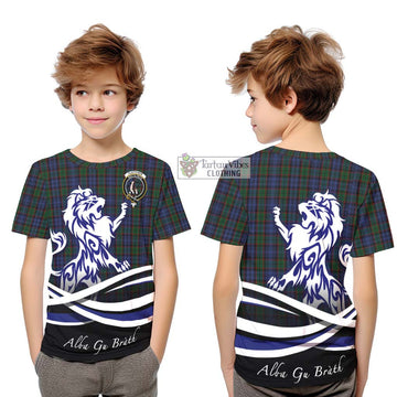 Fletcher Tartan Kid T-Shirt with Alba Gu Brath Regal Lion Emblem Youth XL Size14 - Tartanvibesclothing Shop
