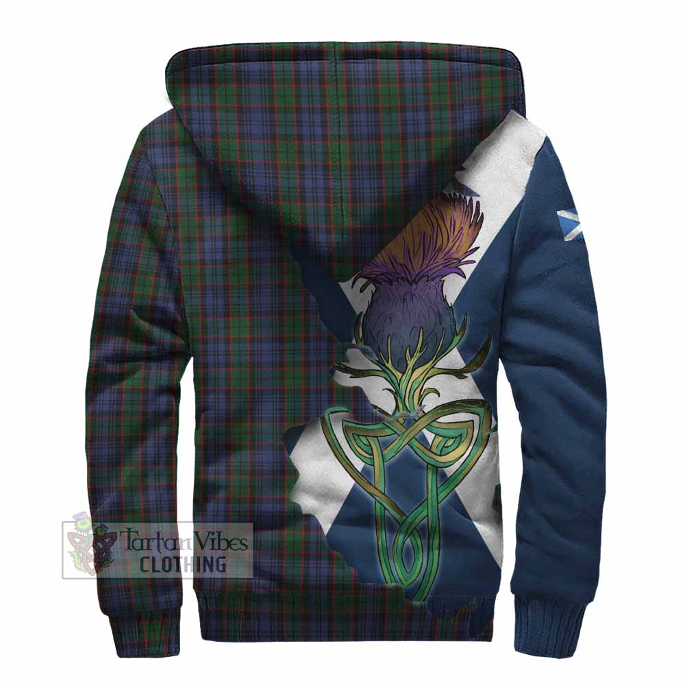 Tartan Vibes Clothing Fletcher Tartan Family Crest Sherpa Hoodie Scottish Thistle Celtic Inspired