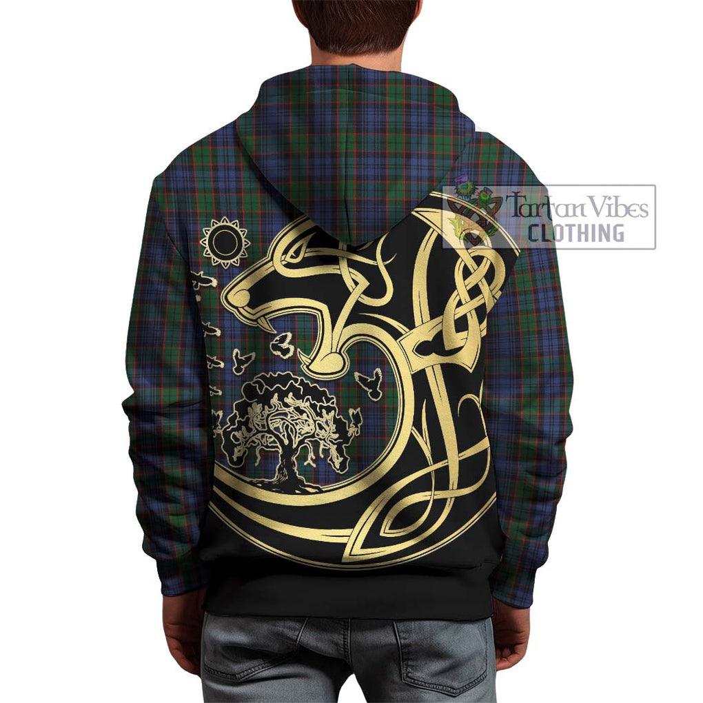 Fletcher Tartan Hoodie with Family Crest Celtic Wolf Style - Tartan Vibes Clothing