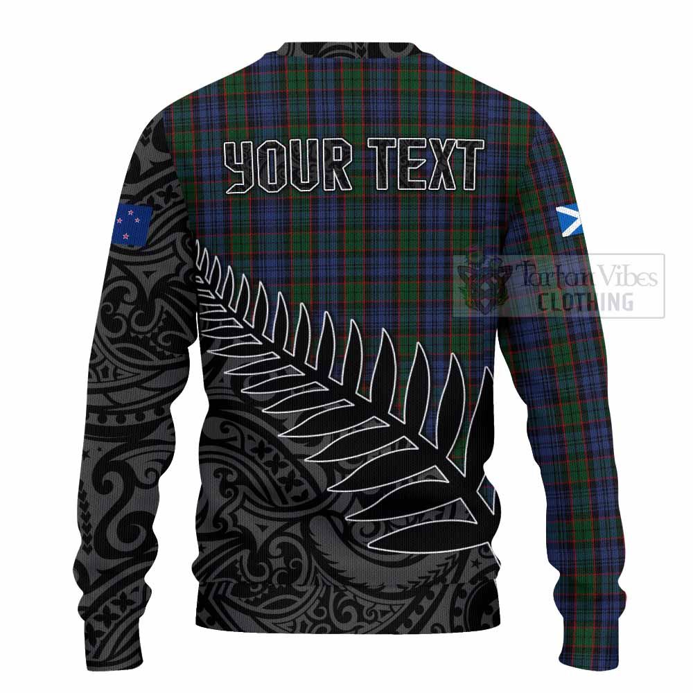 Tartan Vibes Clothing Fletcher Crest Tartan Knitted Sweater with New Zealand Silver Fern Half Style