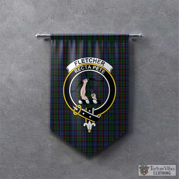 Fletcher Tartan Gonfalon, Tartan Banner with Family Crest