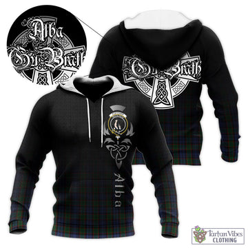 Fletcher Tartan Knitted Hoodie Featuring Alba Gu Brath Family Crest Celtic Inspired