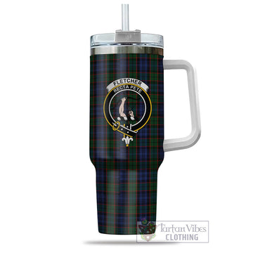 Fletcher Tartan and Family Crest Tumbler with Handle