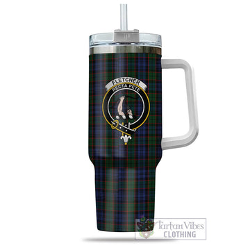 Tartan Vibes Clothing Fletcher Tartan and Family Crest Tumbler with Handle