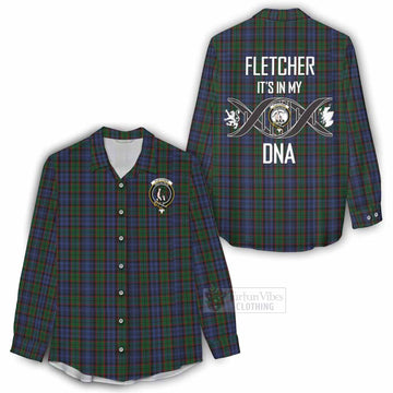 Fletcher Tartan Women's Casual Shirt with Family Crest DNA In Me Style