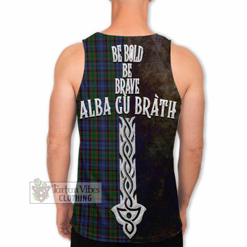 Fletcher Tartan Family Crest Men's Tank Top Alba Gu Brath Be Brave Lion Ancient Style