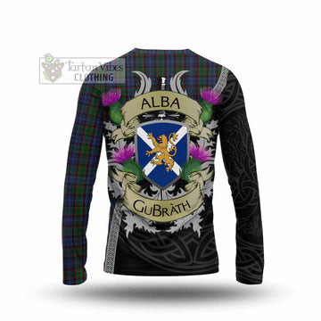 Tartan Vibes Clothing Fletcher Tartan Family Crest Long Sleeve T-Shirt Lion Rampant Royal Thistle Shield Celtic Inspired