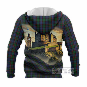 Fletcher Tartan Family Crest Knitted Hoodie with Scottish Ancient Castle Style