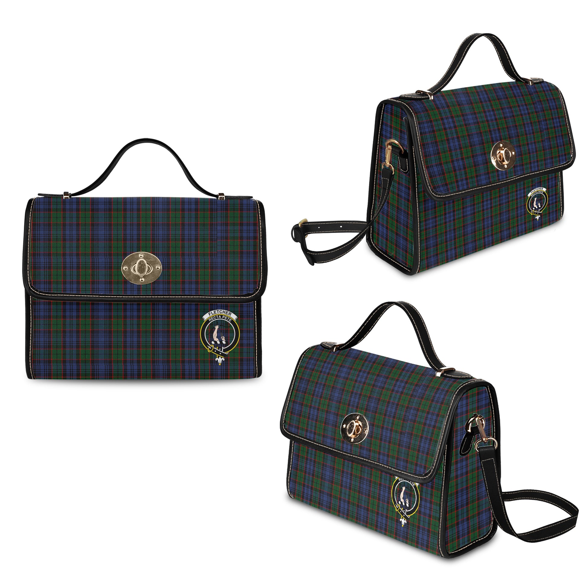 fletcher-tartan-leather-strap-waterproof-canvas-bag-with-family-crest