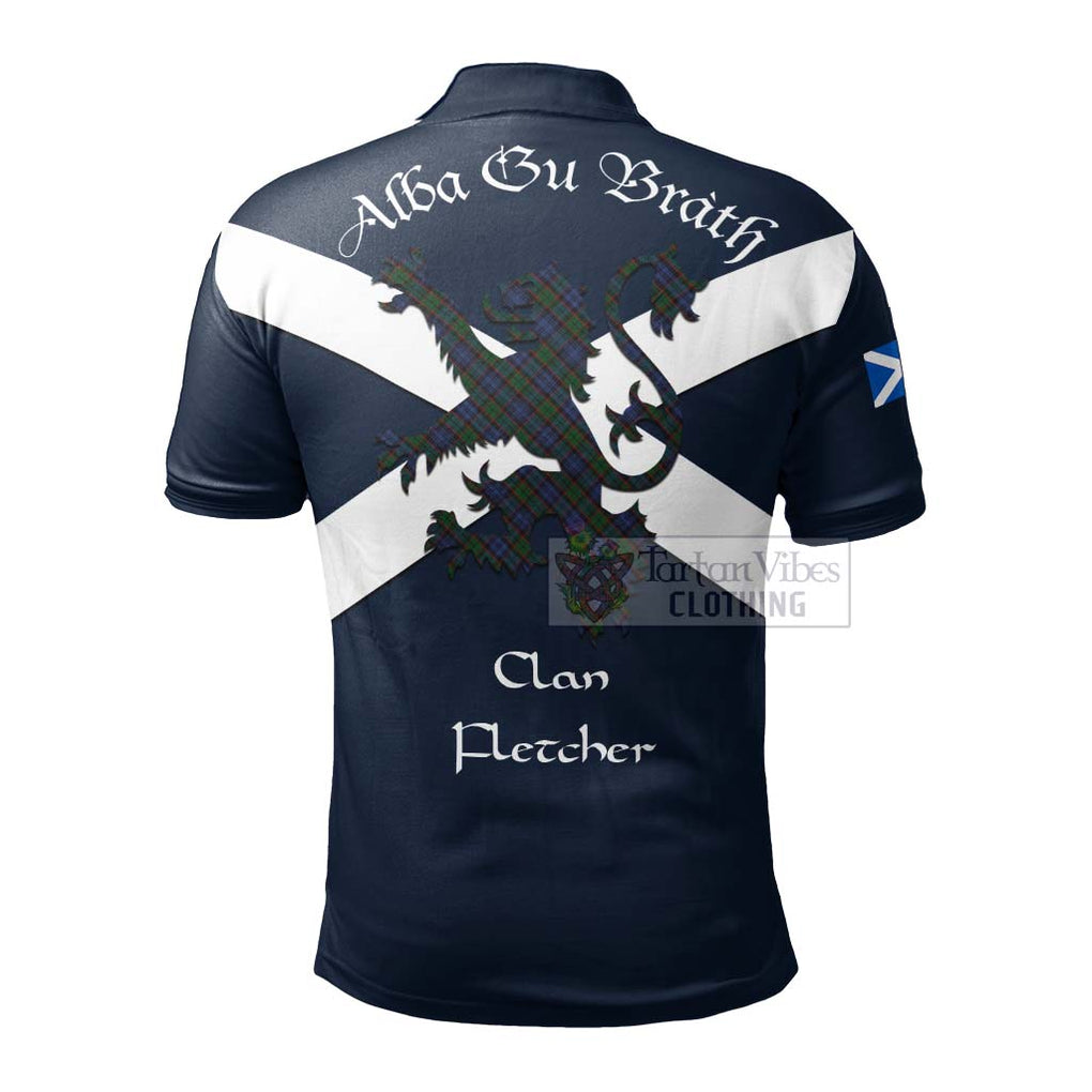 Tartan Vibes Clothing Fletcher Tartan Lion Rampant Polo Shirt – Proudly Display Your Heritage with Alba Gu Brath and Clan Name
