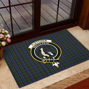 Fletcher Tartan Rubber Doormat with Family Crest