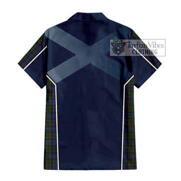Fletcher Tartan Short Sleeve Button Shirt with Family Crest and Lion Rampant Vibes Sport Style - Tartan Vibes Clothing