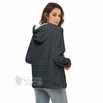 Fletcher Tartan Women's Borg Fleece Hoodie with Half Zip with Family Crest